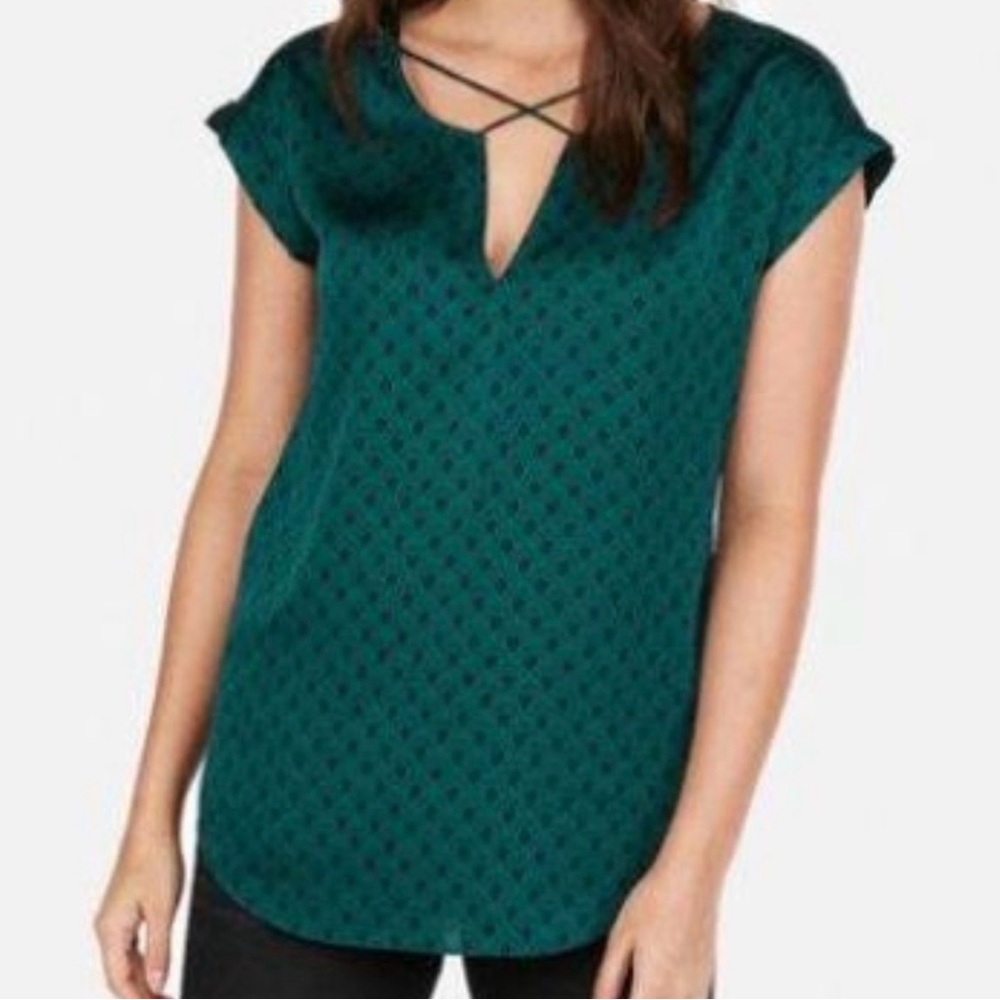 Express Green Patterned Blouse